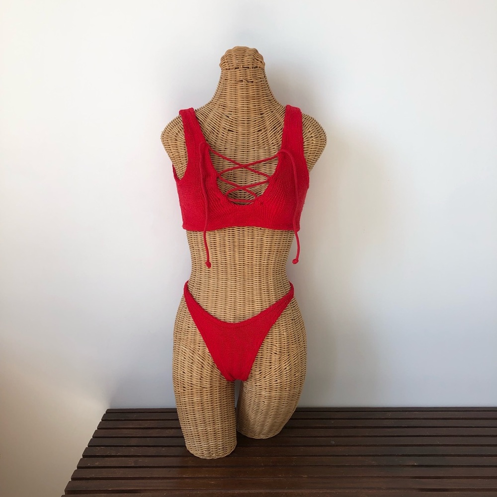 Hunza G London Red Bikini Laceup